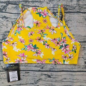 New NWT Art Class Two Piece Yellow Floral Bikini UPF 50+ Large 10/12
